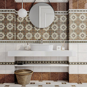 Бордюр KERAMA MARAZZI Стемма HGD\A435\5009 бежевый/серый 20х6,3см 0,403кв.м.