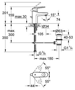 Смеситель для раковины GROHE Europlus 32612002 хром