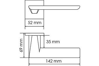Дверная ручка нажимная MORELLI PLATEAU MH-51-S6 BL чёрный