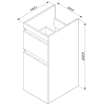 Тумба под раковину напольная AM-PM X-Joy M85AFSX0402WG 46х36,5х88,5см