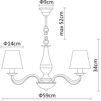 Люстра подвесная Arte Lamp FELICIA A9368LM-5AB 40Вт 5 лампочек E14