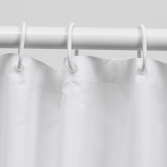 Шторка для ванной WASSERKRAFT Leine 180х180см Белый/чёрный