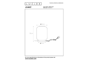Светильник подвесной Lucide JOANET 45594/01/65 40Вт E27