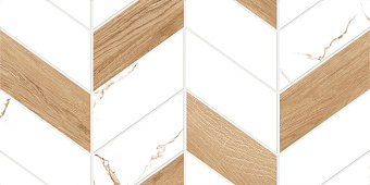 Декор Global Tile Marmaris GT GT128VG белый 25х50см 1,375кв.м.