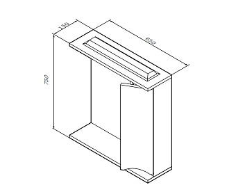 Шкаф зеркальный AM-PM Like M80MPR0651WG 15х65х78см с подсветкой