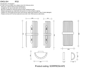 Бра CRYSTAL LUX SORPRESA SORPRESA AP2 BRASS/TRANSPARENTE 120Вт E14
