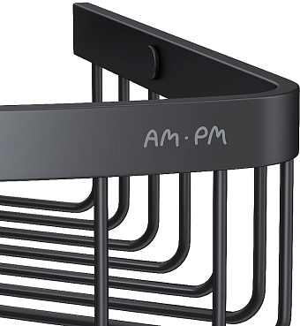 Полка в ванную угловая AM-PM Sense L A7452122 1-ярусная 23х30см чёрный