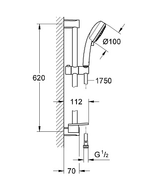 Душевой гарнитур GROHE Tempesta Cosmopolitan 27576002 хром