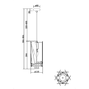 Светильник подвесной Maytoni Artistico MOD017PL-01BS 40Вт E14