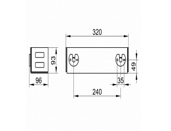 Полка в ванную квадратная Keuco Universal 24954370000 1-ярусная 9х32см чёрный
