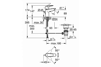 Смеситель для раковины GROHE BauEdge 23328001 хром