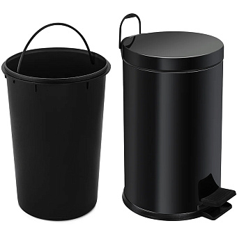Мусорное ведро BERGES Wasserhaus 123004 чёрный 12л с педалью