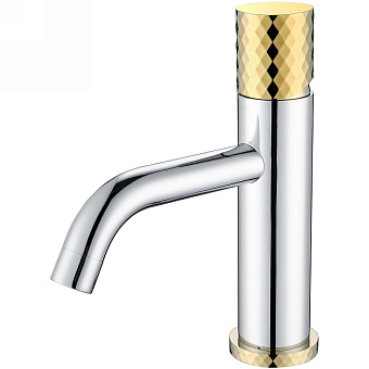 Смеситель для раковины Boheme Stick 121-CRG хром золото