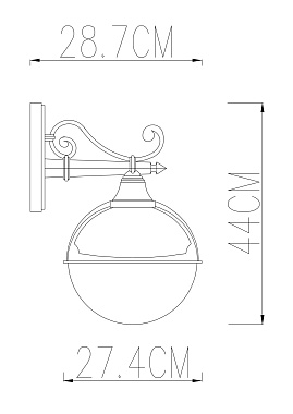 Светильник фасадный Arte Lamp MONACO A1492AL-1BK 75Вт IP44 E27 чёрный