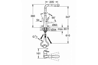 Смеситель для кухни GROHE Zedra 32553002 высокий излив хром