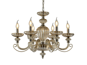 Люстра подвесная Newport 12800 12806/C cognac 40Вт 6 лампочек E14