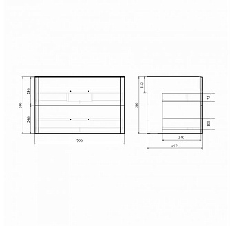 Тумба с раковиной MIRSANT Фуджи УТ000046002 50х79х50см