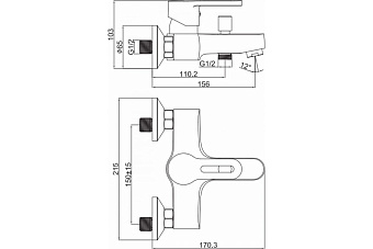 Смеситель для ванны Maxonor MN3275 хром