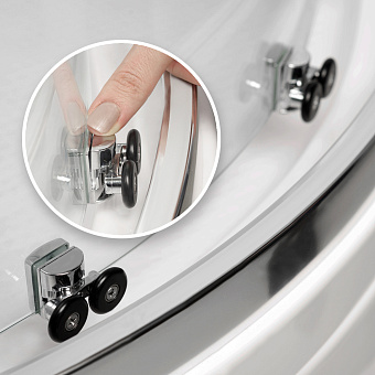 Угловое ограждение WASSERKRAFT Lippe 45S02 185х80см стекло прозрачное