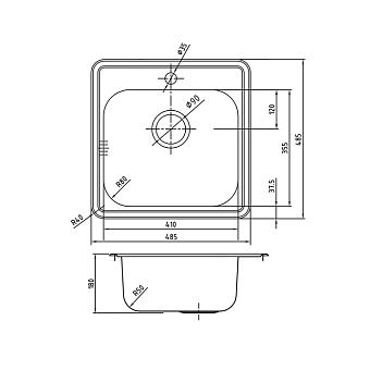 Мойка кухонная IDDIS Strit STR48P0i77 48,5х48,5см сталь