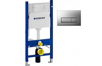 Комплект для установки подвесного унитаза GEBERIT Duofix 111.153.00.1 с панелью смыва хром