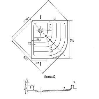 Душевой поддон RAVAK Ronda A214001220 80х80см