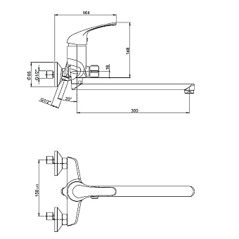 Смеситель для ванны Paini Trento TRCR119LMKM хром