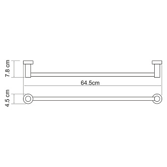 Полотенцедержатель WASSERKRAFT Donau K-9400 K-9430 хром 65см