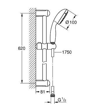 Душевой гарнитур GROHE Tempesta New 27853001 хром