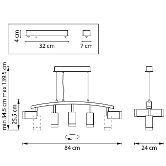 Светильник подвесной Lightstar Rullo LR7353733620 50Вт GU10