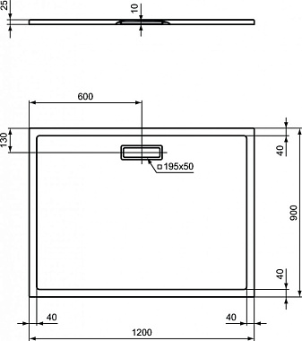 Душевой поддон IDEAL STANDARD ULTRAFLAT NEW T4483V3 90х120см