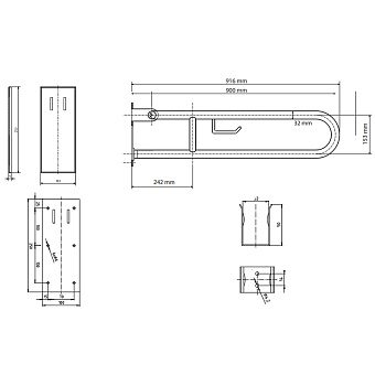 Поручень для ванной BEMETA HELP program 301407291 91,6см хром