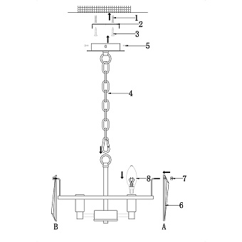 Светильник подвесной Maytoni Puntes MOD043PL-04CH 60Вт E14