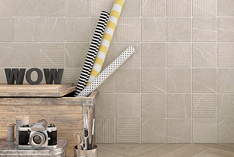 Матовый керамогранит WOW Gea 120289 Carved Linen 12,1х12,1см 0,542кв.м.
