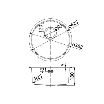 Мойка кухонная IDDIS Edifice EDI42P0i77 42,5х42,5см сталь