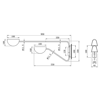 Бра Maytoni Mollis MOD126WL-02B 56Вт G9