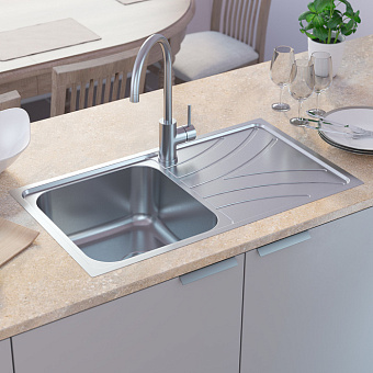 Мойка кухонная IDDIS Arro ARR78SLi77 78х44см сатин