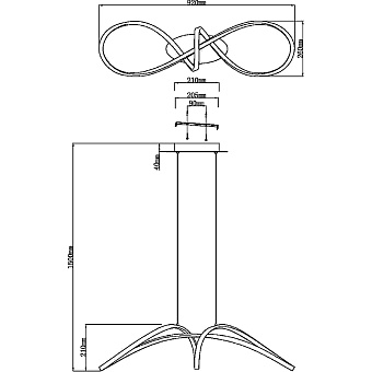 Светильник подвесной Maytoni Curve MOD156PL-L52B4K 42Вт LED