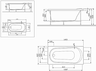 Экран для ванны AM-PM Joy/Spirit W85A-150-070W-P 55,3см