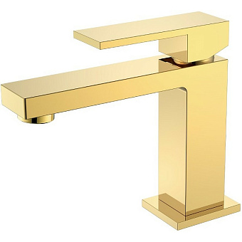 Смеситель для раковины Boheme Qubic 471-G золотой