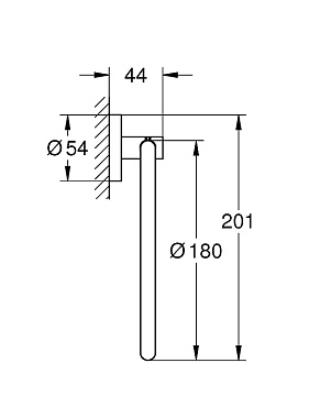 Полотенцедержатель GROHE Essentials 40365DC1 Суперсталь 18см