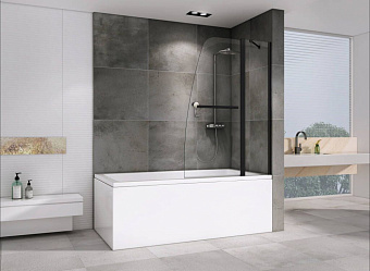 Стеклянная шторка на ванну Abber Ewiges Wasser AG50100B 140х100см