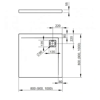 Душевой поддон RADAWAY Argos 4AC1010-01 100х100см