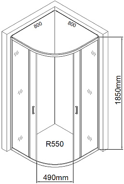 Угловое ограждение AQUANET SE-800Q 270062 185х80см стекло прозрачное