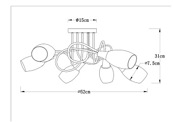 Люстра потолочная Arte Lamp VOLARE A4591PL-6SS 40Вт 6 лампочек E14