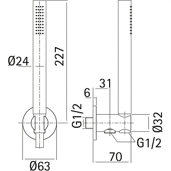 Душевой комплект Cisal Xion DS018300D1 нержавейка