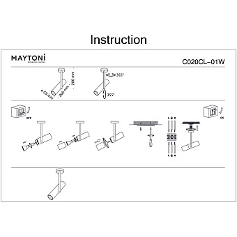 Светильник потолочный Maytoni Elti C020CL-01W 50Вт GU10