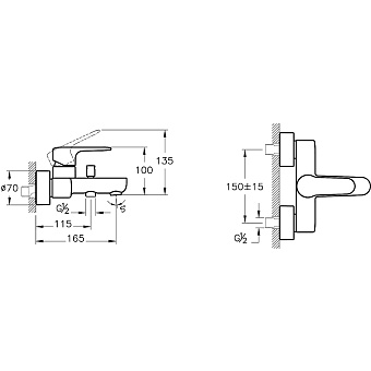 Смеситель для душа VITRA Root Round A4272526EXP медь