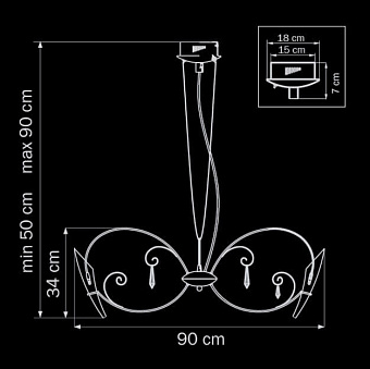Люстра подвесная Lightstar Scarabeo 755084 280Вт 8 лампочек G4