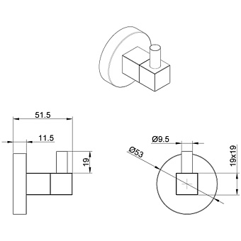 Крючок Azario NESSY AZ-73105A хром